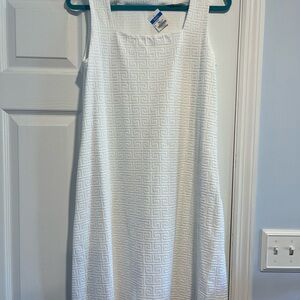 J. McLaughlin Lindley Dress-White Geometric Midi Dress NWT SZ L